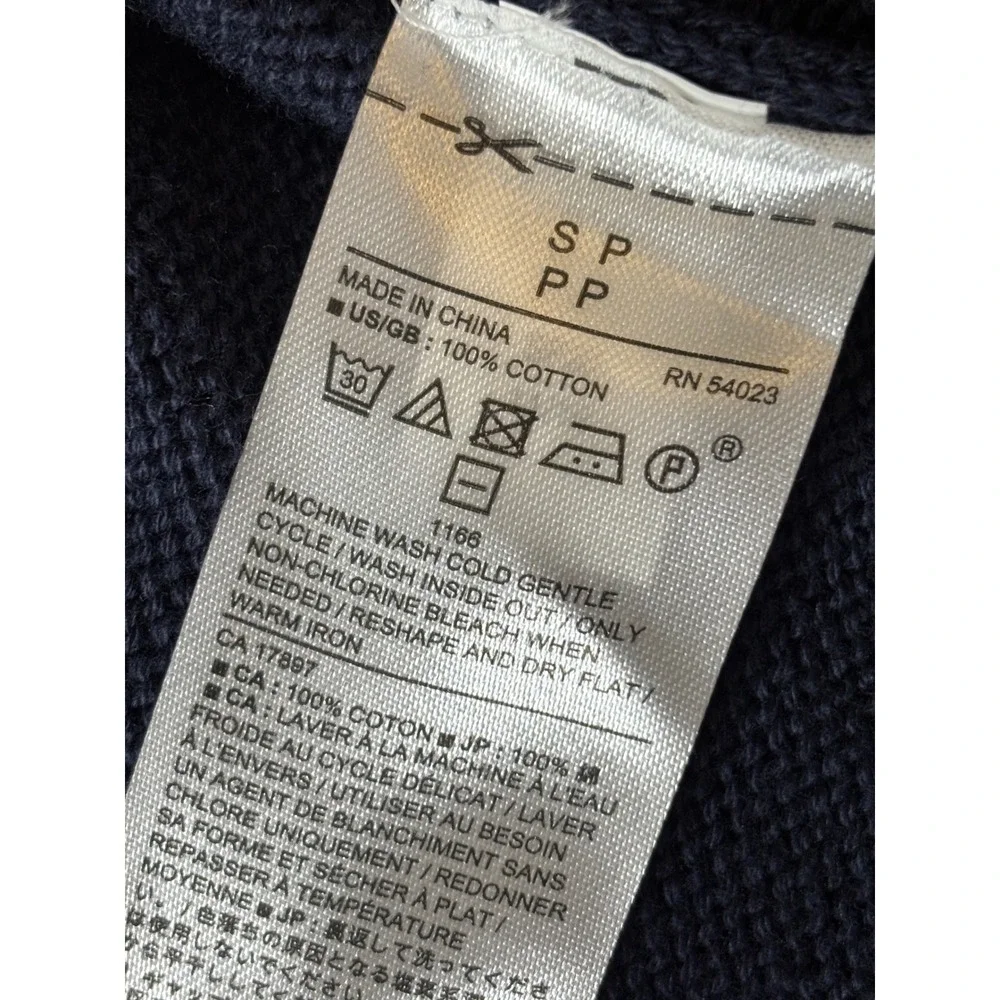 Banana Republic Navy Blue Longline Cotton Cardigan Sweater PS Petite Small NEW - Picture 8 of 12